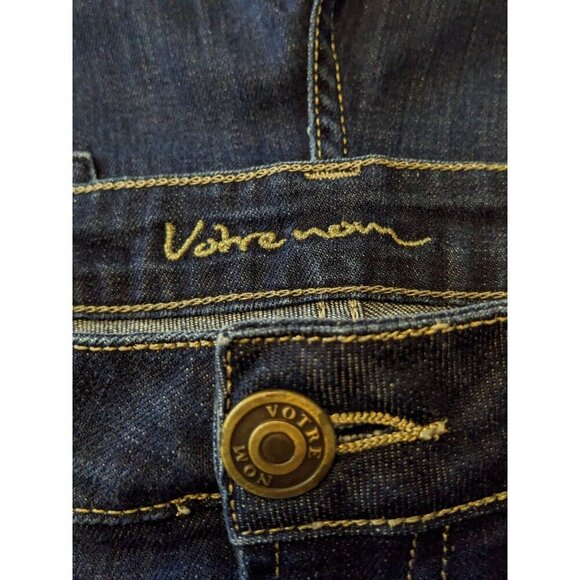 Votre Nom Womens Denim Shorts Euro 38 US 8 Blue Bling 5 Pocket 6 in Inseam - Picture 3 of 6